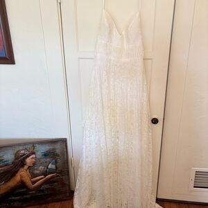 Elegant White Lace Gown